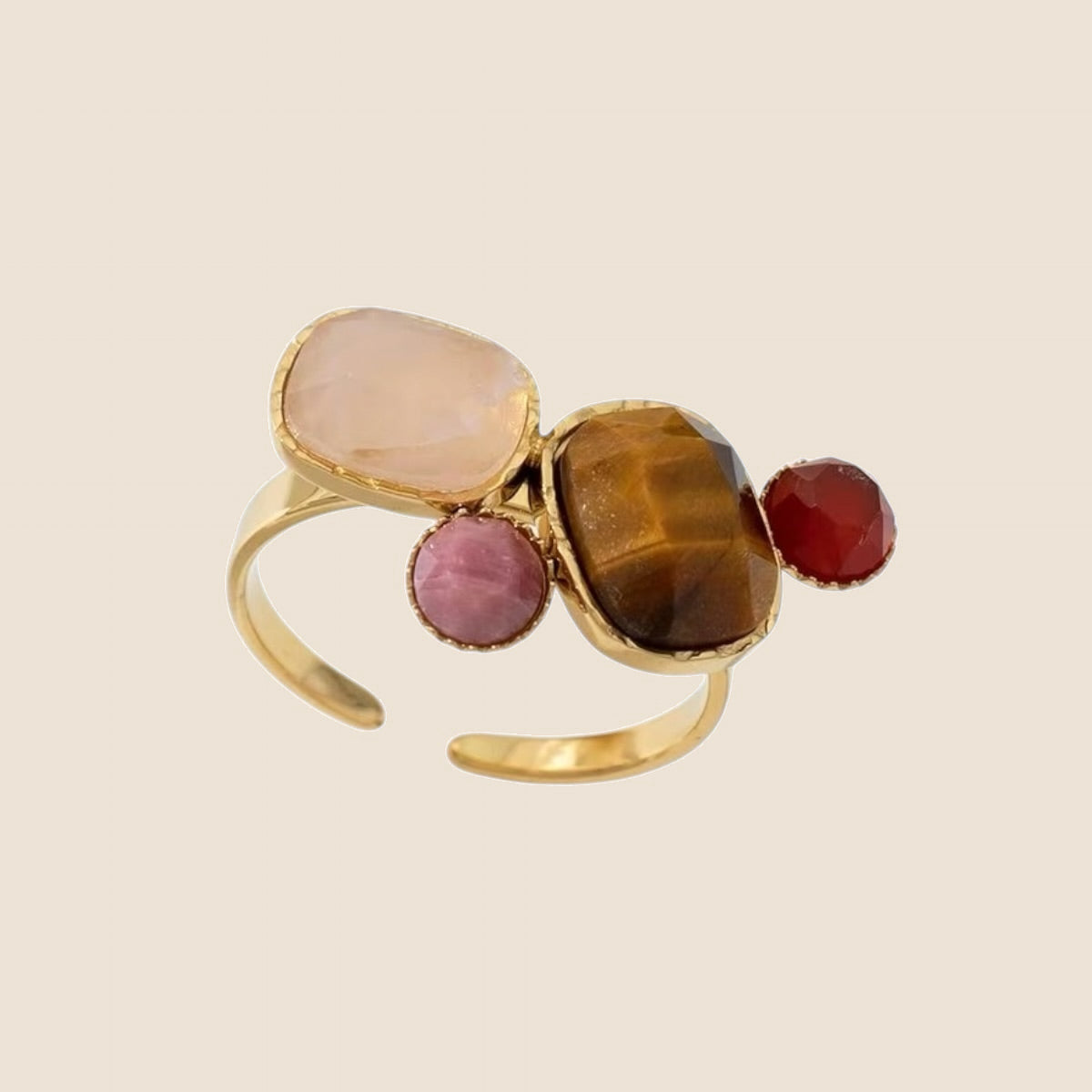 STÉPH Ring Font met bruine steen