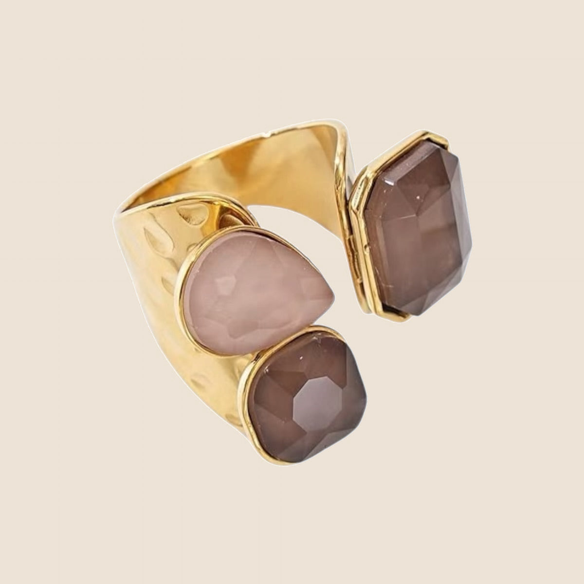 STÉPH Triple Stone Statement Ring – Groen