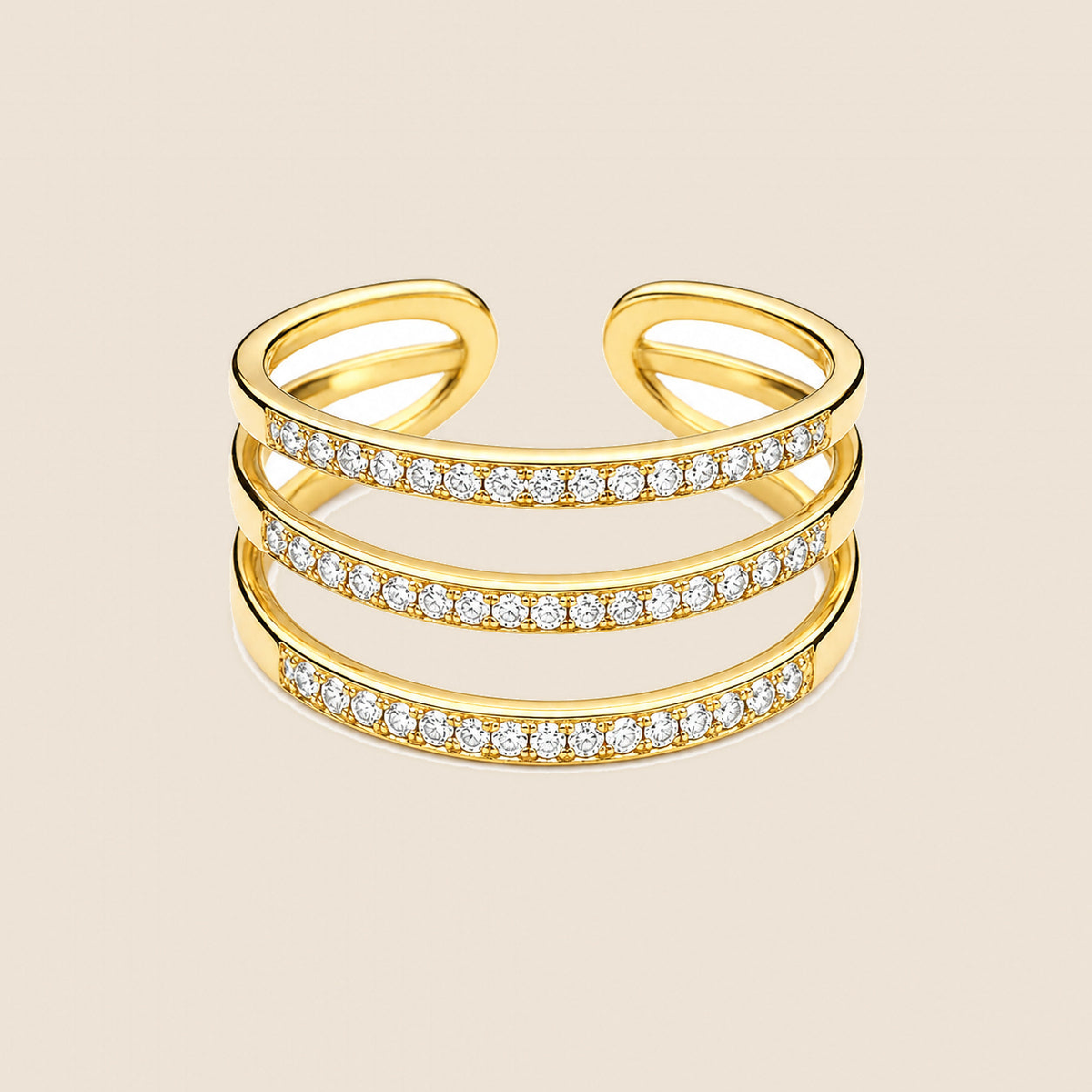 STÉPH Ring Traps met strass – Goud
