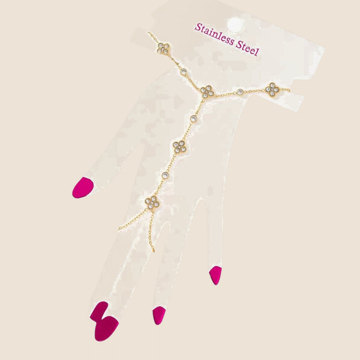 STÉPH Hand Chain Clover – Goud