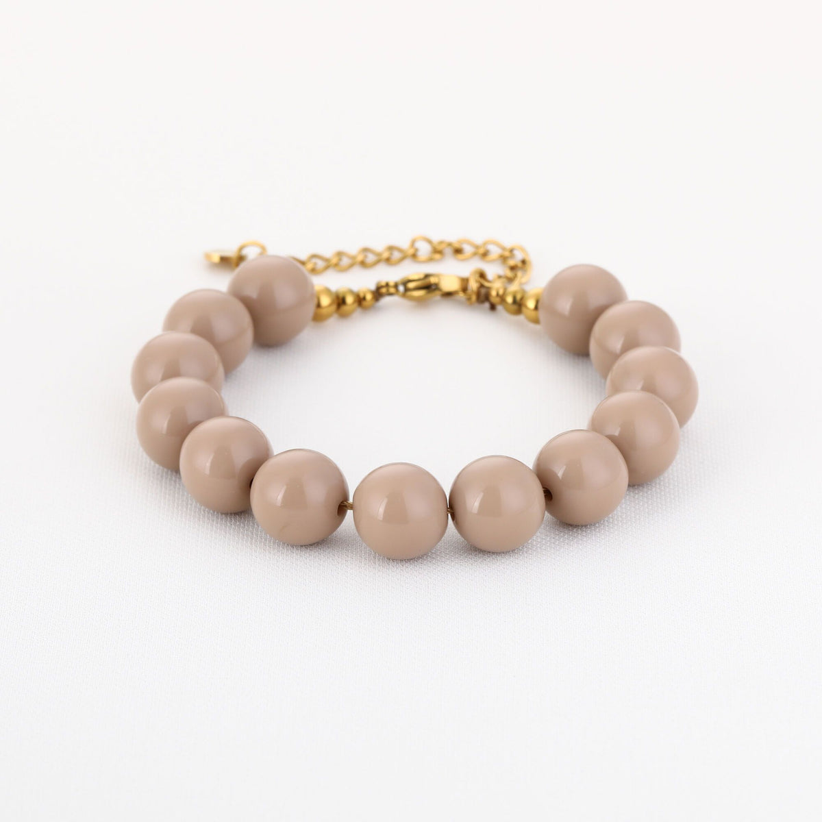 STÉPH Kralenarmband – Beige & Bruin – Beige
