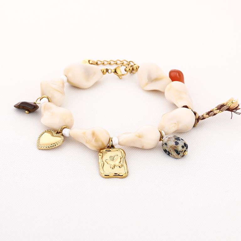 STÉPH Bedelarmband – Beige