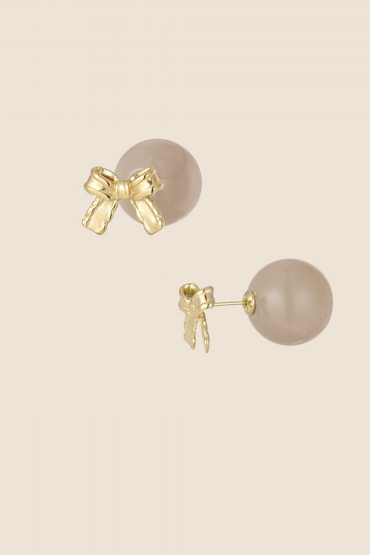 STÉPH Oorbellen Baby Boo Bow – Beige