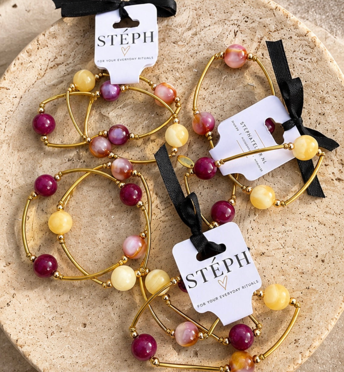 STÉPH Armband Berry Gold